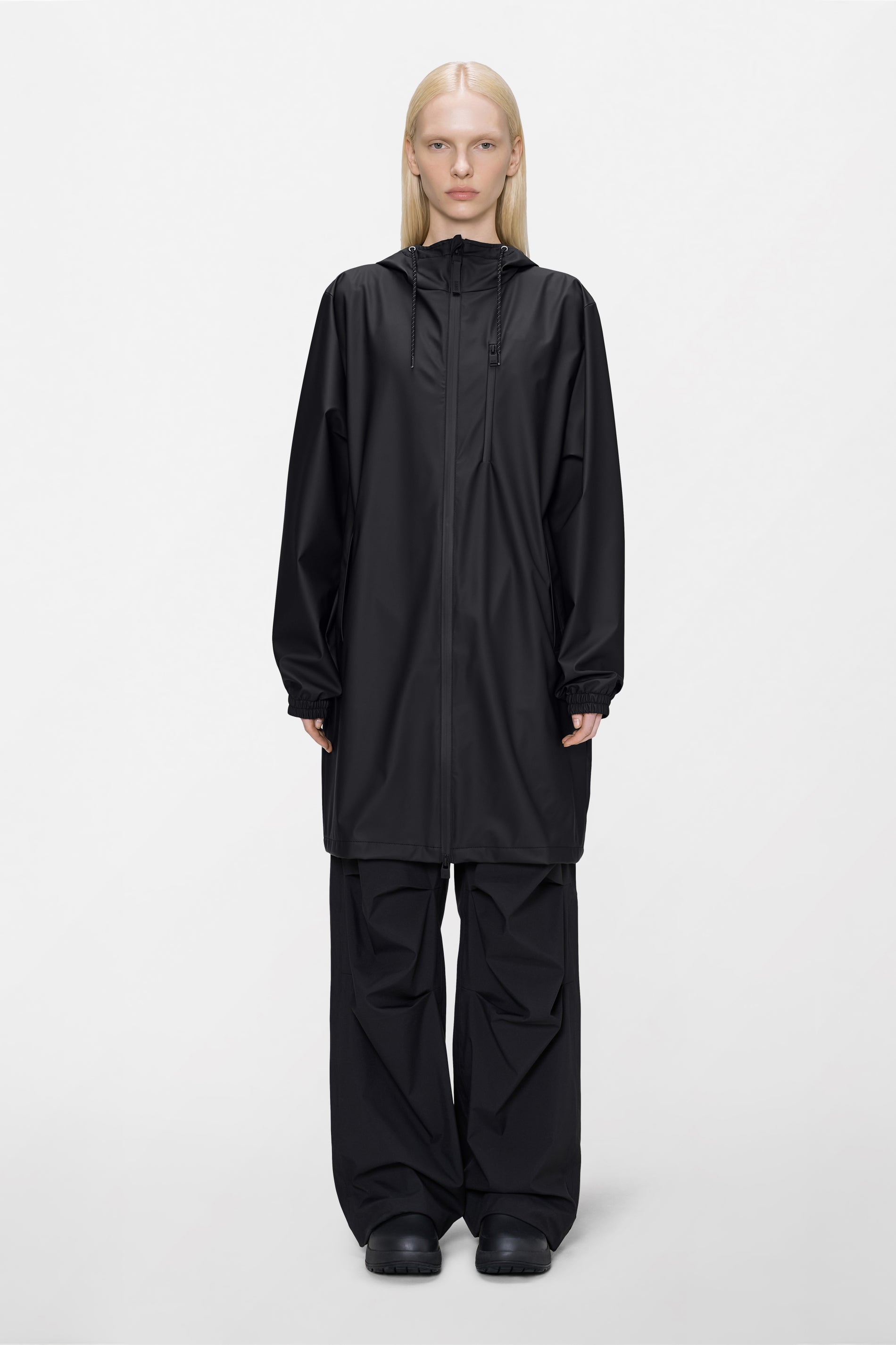 RAINS Long Storm Breaker Black Jacket