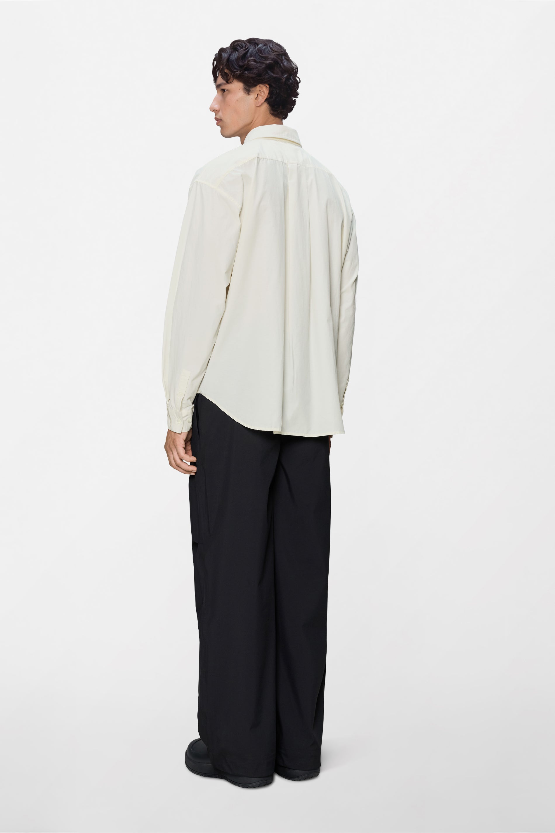 RAINS Light Woven Long Sleeve Shirt Blanc Long Sleeve