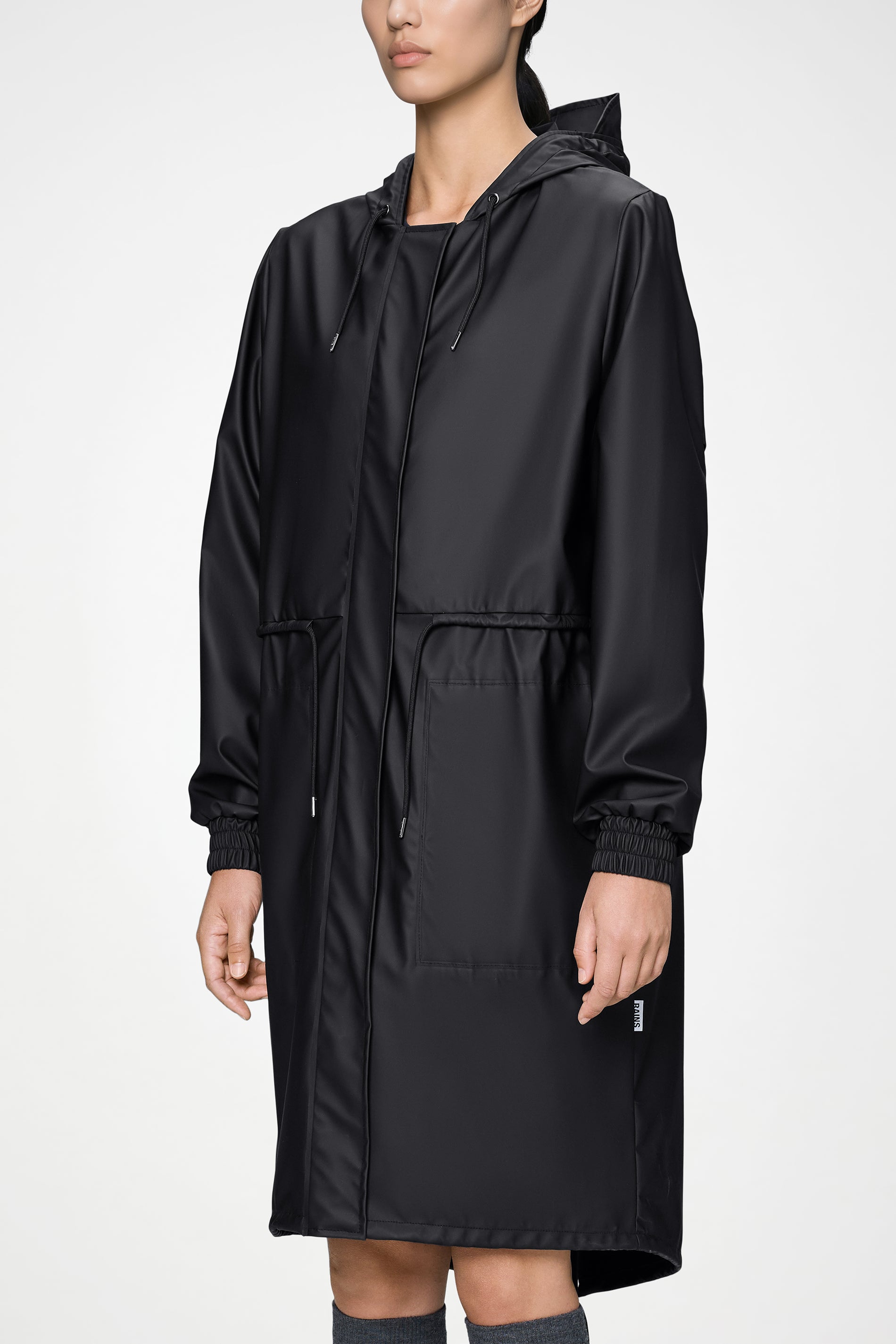 RAINS String W Parka Black Jacket